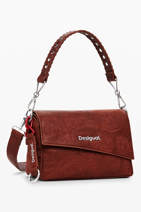 DESIGUAL, Geanta crossbody din piele ecologica, Maro scortisoara
