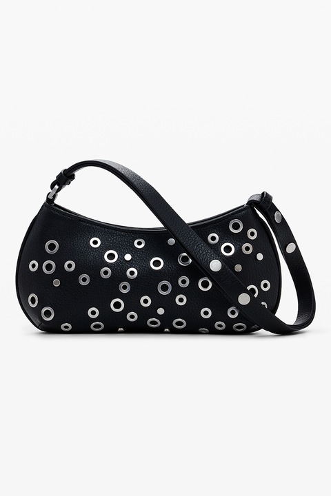 DESIGUAL, Geanta din piele ecologica cu bareta de umar, Negru