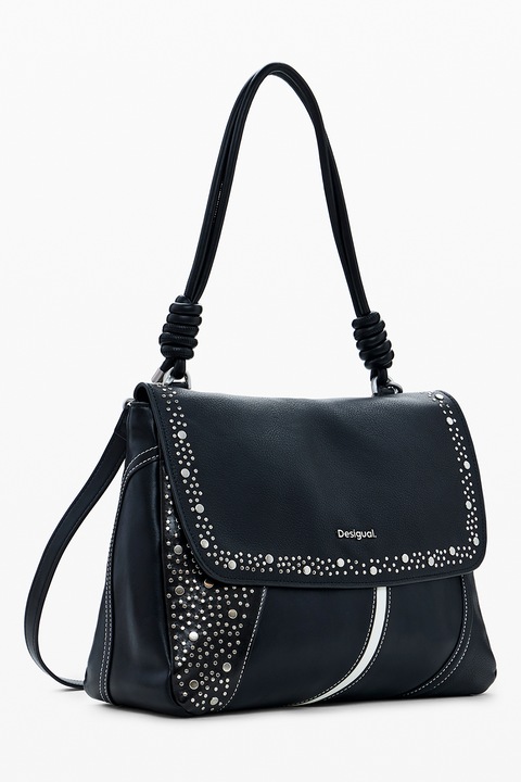 DESIGUAL, Geanta din piele ecologica cu bareta de umar Punkette, Negru