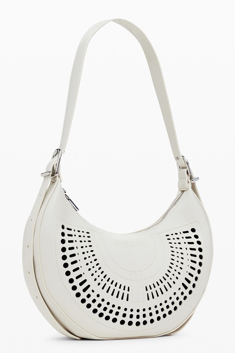 DESIGUAL, Geanta din piele ecologica cu bareta de umar, Alb