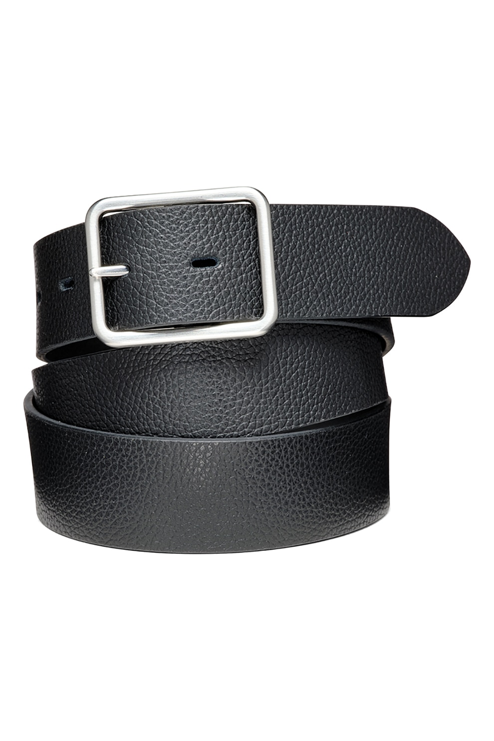 Geox, Curea din piele cu catarama patrata, Negru, 95