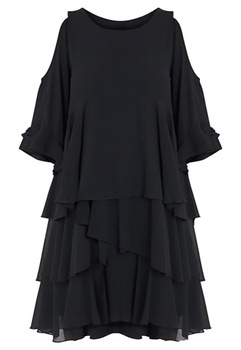 Rochie cu volane Le Charm, Negru, S Rochie cu volane Le Charm, Negru, S