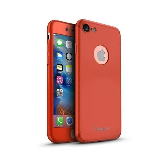 Husa de protectie iPaky 360 Rosie + Folie iPhone7