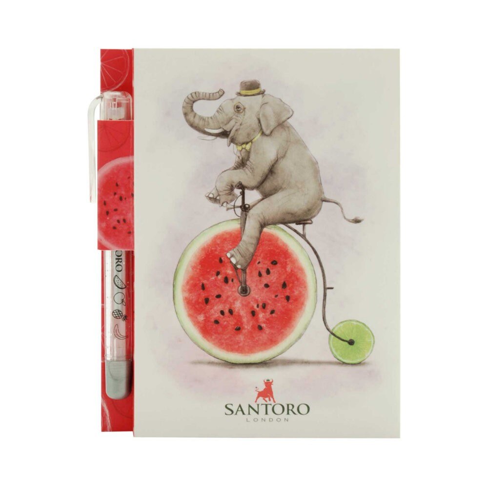 Carnetel de buzunar + pix Fruity Scooty Elefant