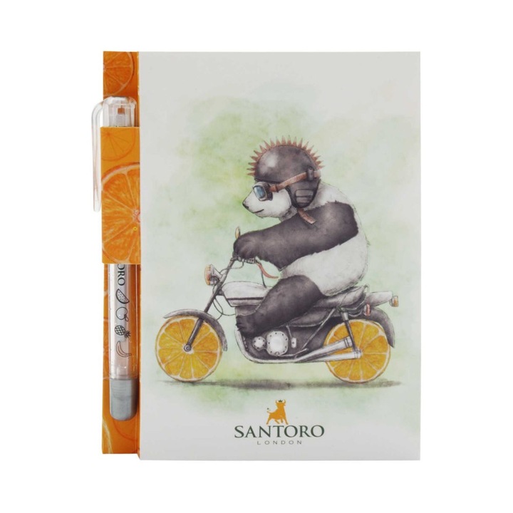 Gyümölcsös Scooty Panda zsebfüzet + toll