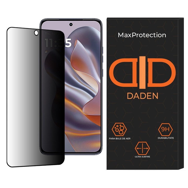Adatvédelmi üvegfólia Motorola Edge 50 Neo / Motorola ThinkPhone 25 Daden MaxProtection telefonhoz, teljes fedél, professzionális védelem, ultra ellenálló, prémium minőség