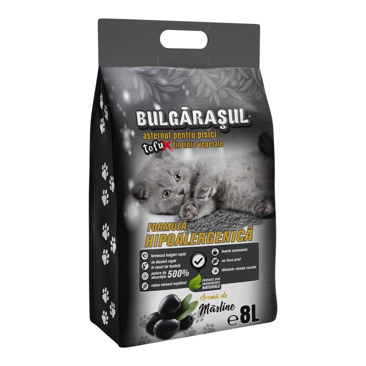 Asternut TOFU XTREME pentru Pisici – Masline, Ultra Absorbant, 100% Biodegradabil, 8L (3.3 kg)