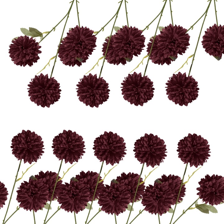 Set 9 Flori Artificiale Crizanteme, Enforose, Multicolor, 30x30cm