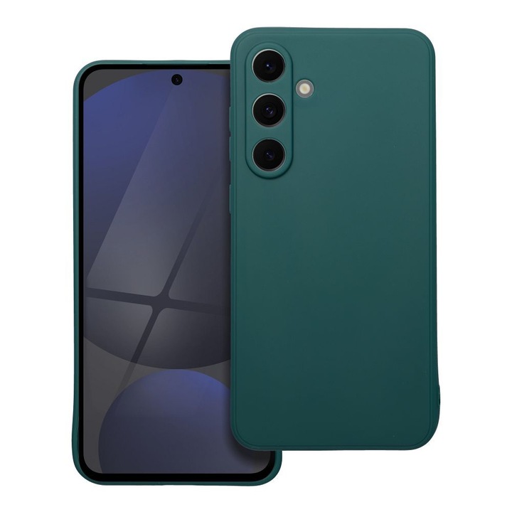Zöld matt szilikon tok, kompatibilis a Samsung Galaxy S24FE telefonnal