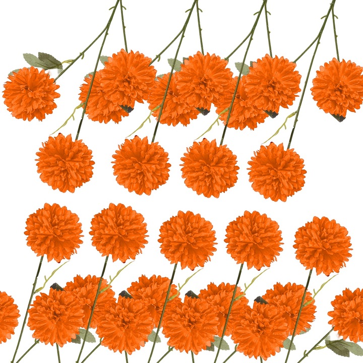 Flori artificiale crizanteme, Enforose, set 9 bucati, material matase, decor interior/exterior