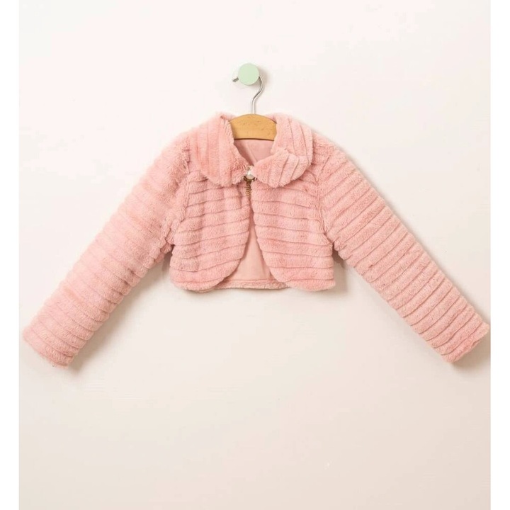 Bolero elegant din blanita pentru fete, Roz