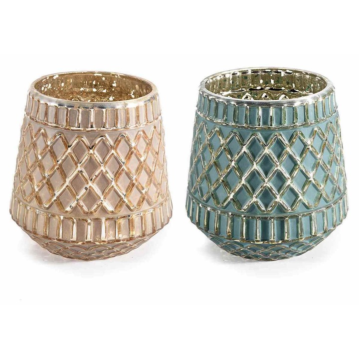 Комплект от 2 стъклени свещи 10.5х10.5см