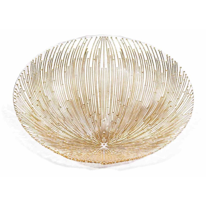Arany átlátszó üveg tányér 33 cm