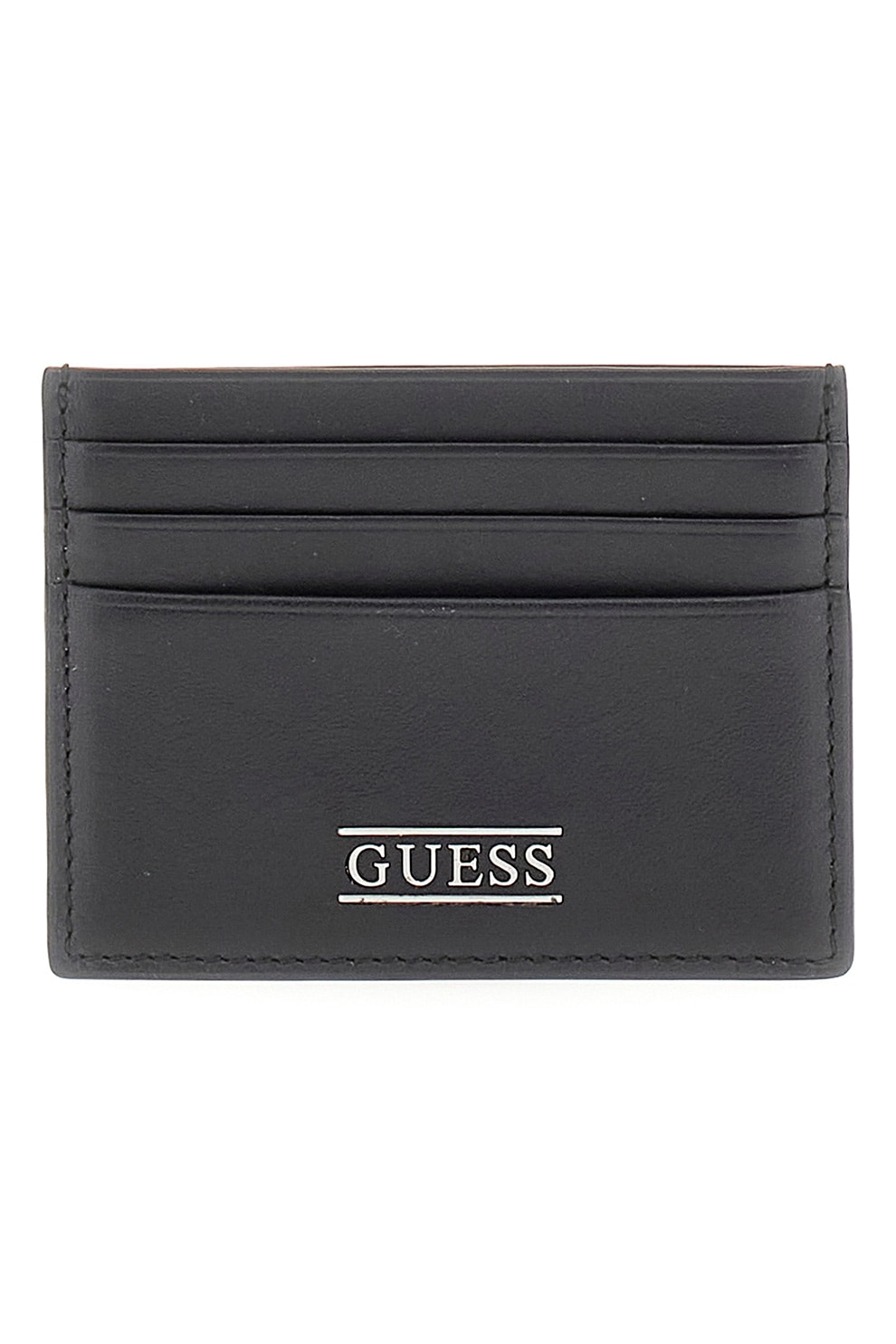 GUESS, Portcart din piele New Boston, Negru