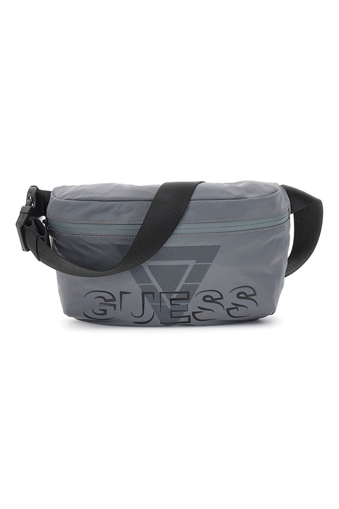 GUESS, Venezia logós övtáska, Fekete, Világosszürke
