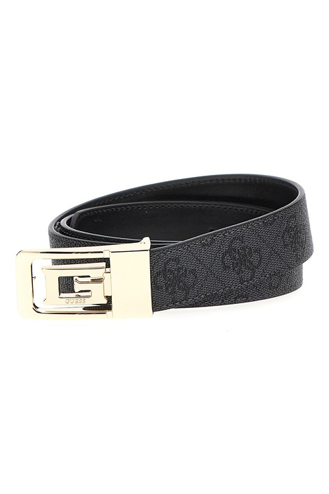 GUESS, Curea de piele ecologica Status, Negru, 85