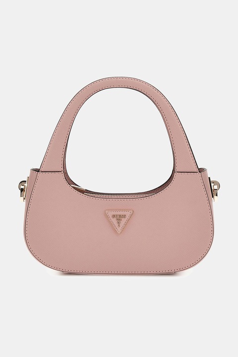 GUESS, Jazlynn műbőr válltáska logóval, Púderrózsaszín