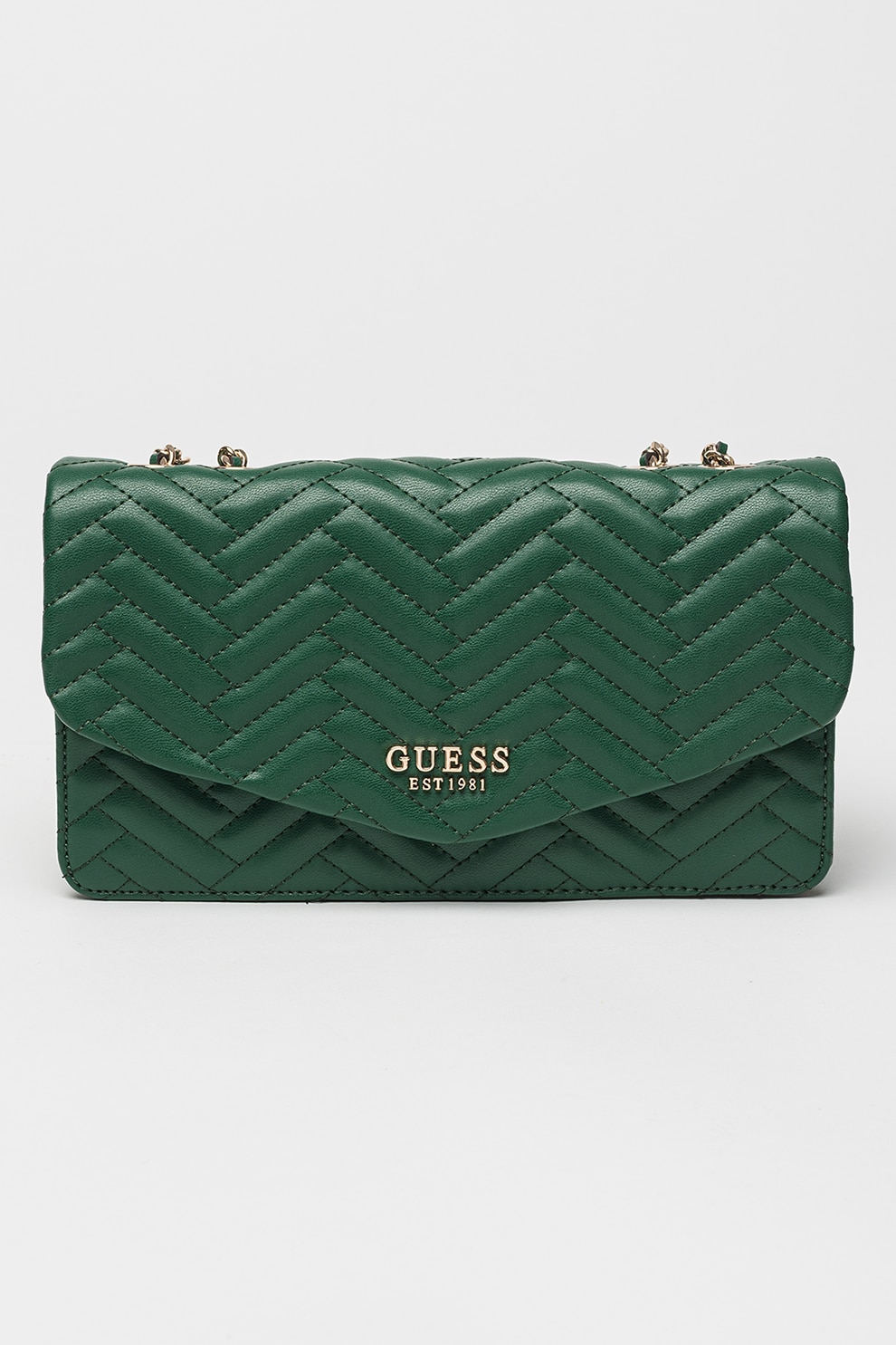 GUESS, Geanta de piele ecologica cu logo Eda, Verde englez - eMAG.ro