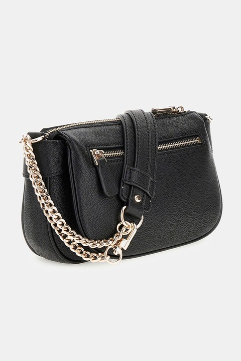 GUESS, Fedora műbőr válltáska, Fekete