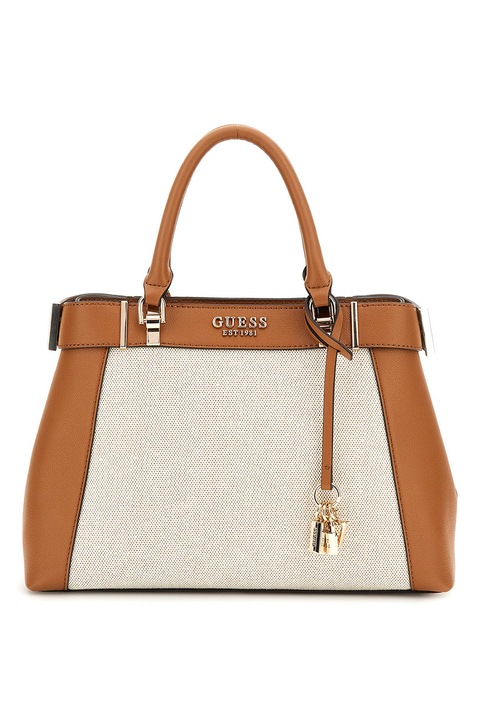 GUESS, Чанта за рамо Anadela с отделяща се презрамка, Кафяв, Светло бежово