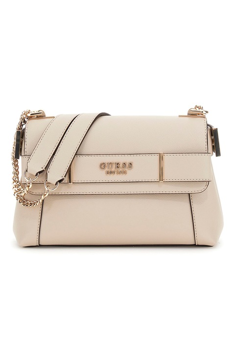 GUESS, Geanta crossbody din piele ecologica Anadela, Maro nisip