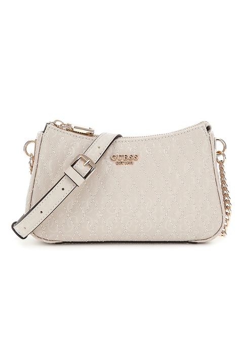 GUESS, Betula keresztpántos műbőr mini táska fémlogóval, Világosbarna