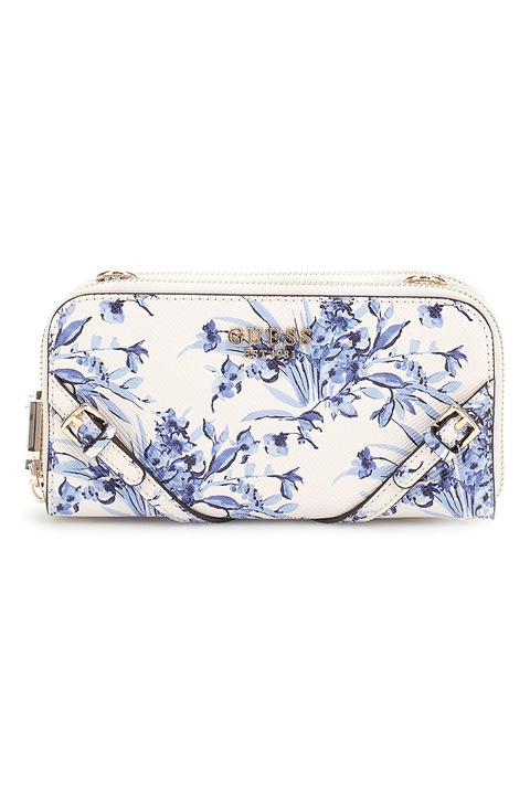 GUESS, Bramina keresztpántos műbőr táska, Fehér, Kék