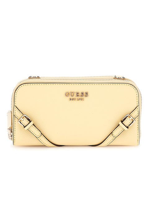 GUESS, Keresztpántos műbőr táska, Halványsárga