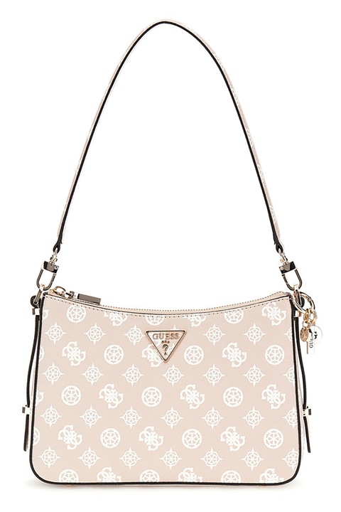 GUESS, Чанта за рамо Erica от еко кожа с монограм, Бял, Бежов