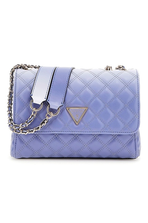 GUESS, Giully keresztpántos steppelt műbőr táska, Levendulakék