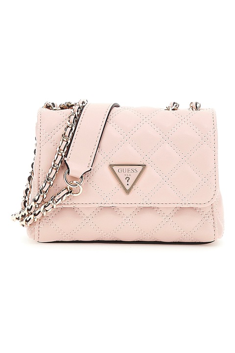 Guess, Geanta crossbody de piele ecologica cu aspect matlasat Spark, Roz pal