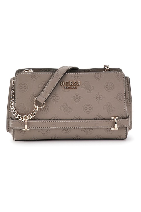 GUESS, Чанта през рамо от еко кожа, тъмнокафява