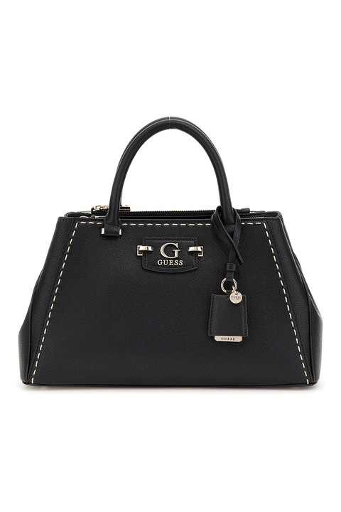 GUESS, Geanta din piele ecologica cu bareta de umar detasabila Anadela, Negru