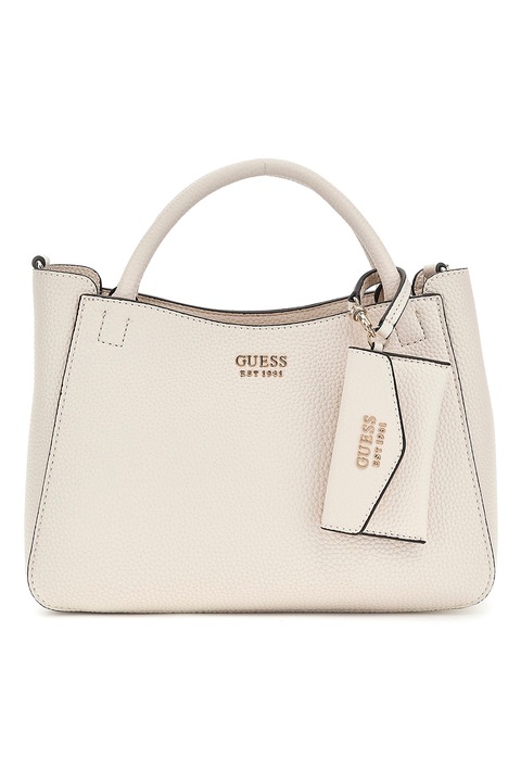 GUESS, Geanta din piele ecologica cu bareta de umar Brenton, Bej