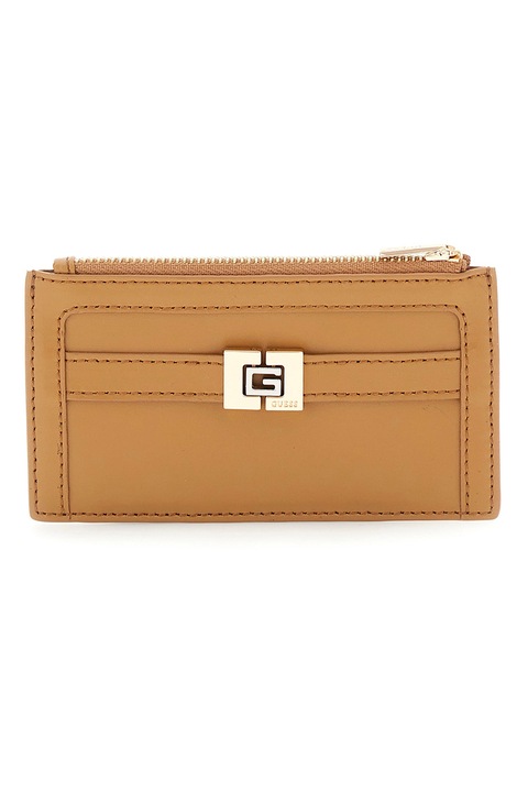 GUESS, Портфейл G Elite с лого, Camel