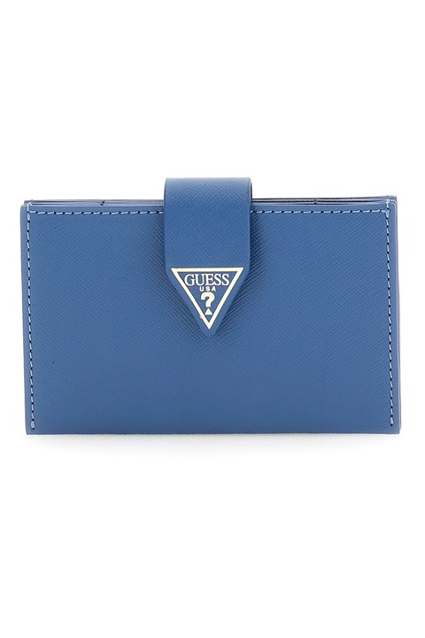 GUESS, Калъф за карти Miriam от кожа Saffiano, Прашно синьо