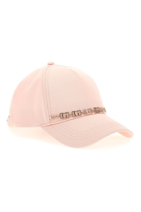 GUESS, Sapca din bumbac cu accesoriu logo, Piersica