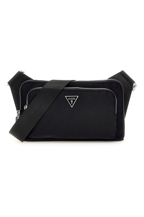 Guess Milano keresztpántos táska kis logórátéttel, fekete