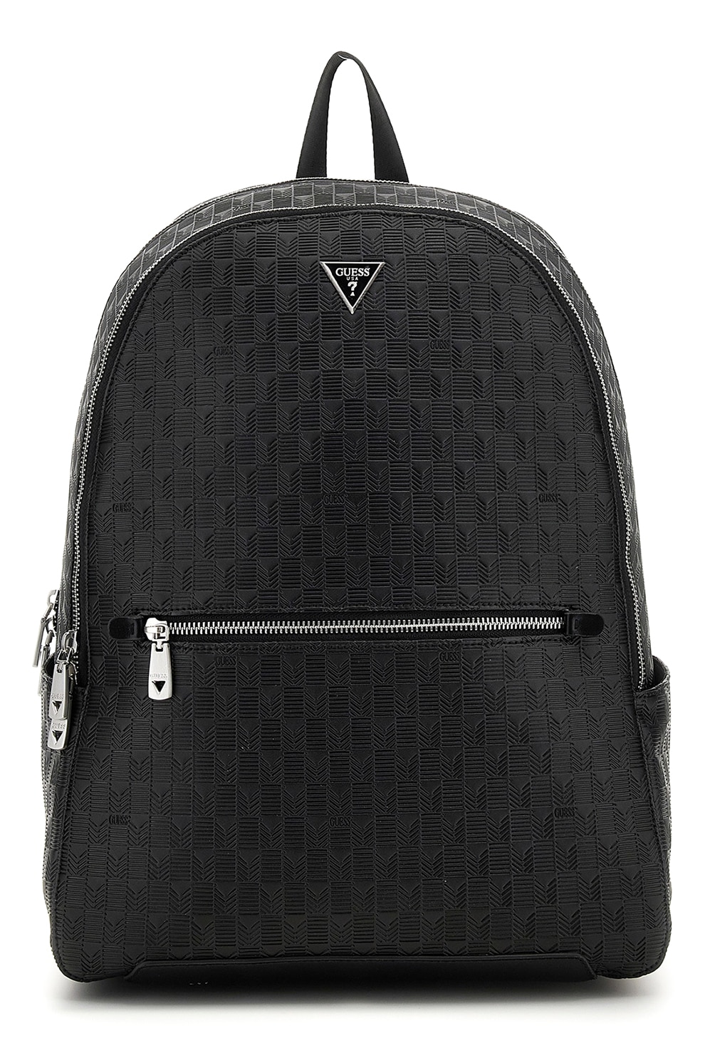 GUESS, Rucsac din piele ecologica cu aspect texturat Torino, Negru