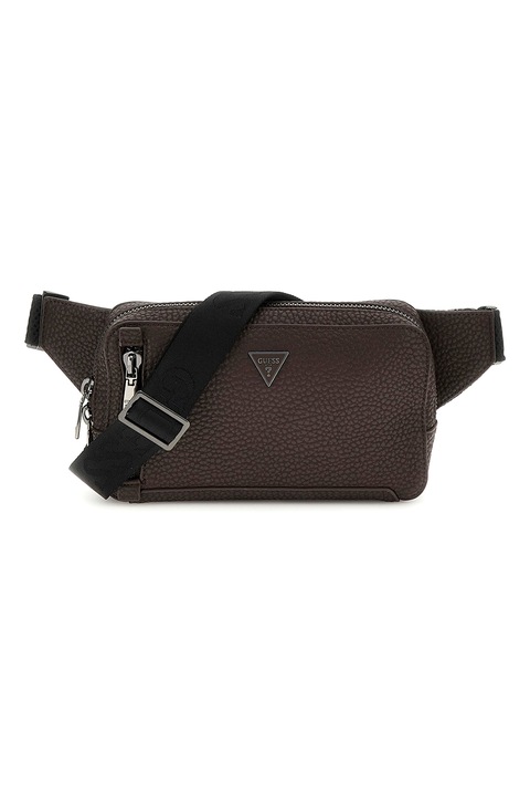 GUESS, Torino műbőr övtáska, Fekete, Agyagbarna
