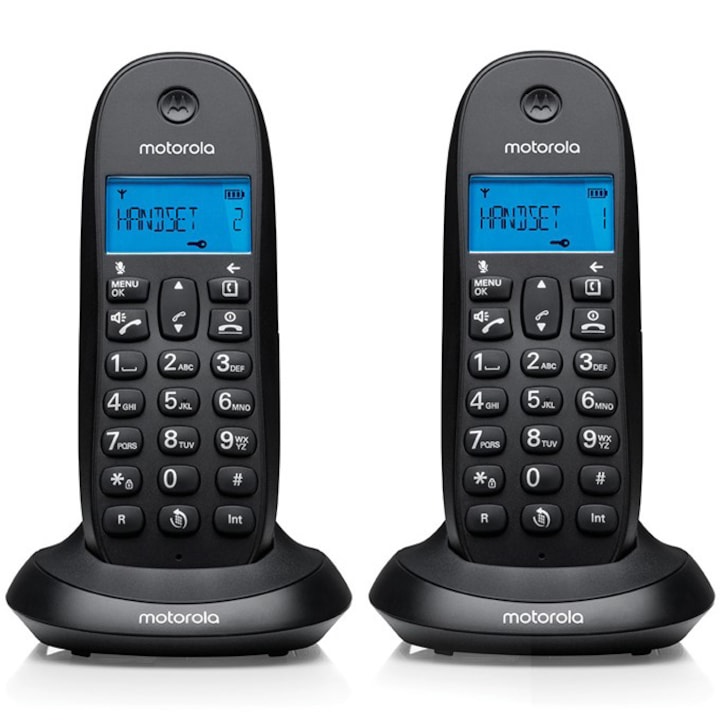 Set Duo - Fix vezeték nélküli telefon Motorola DECT C1002CB+, Fekete