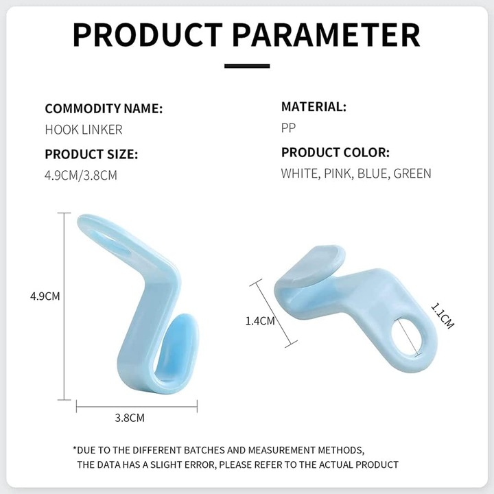 Set 30 carlige pentru haine Kufer, economisire spatiu, montare verticala, albastru