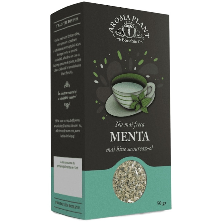 Чай от мента (Mentha piperita), 100% натурален, без добавки и пестициди, Bonchis, 50g, Aroma Plant