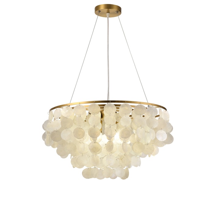 Csillár héjjal, 5 db E14 izzó, réz, 50x144cm, szerelőkészlet