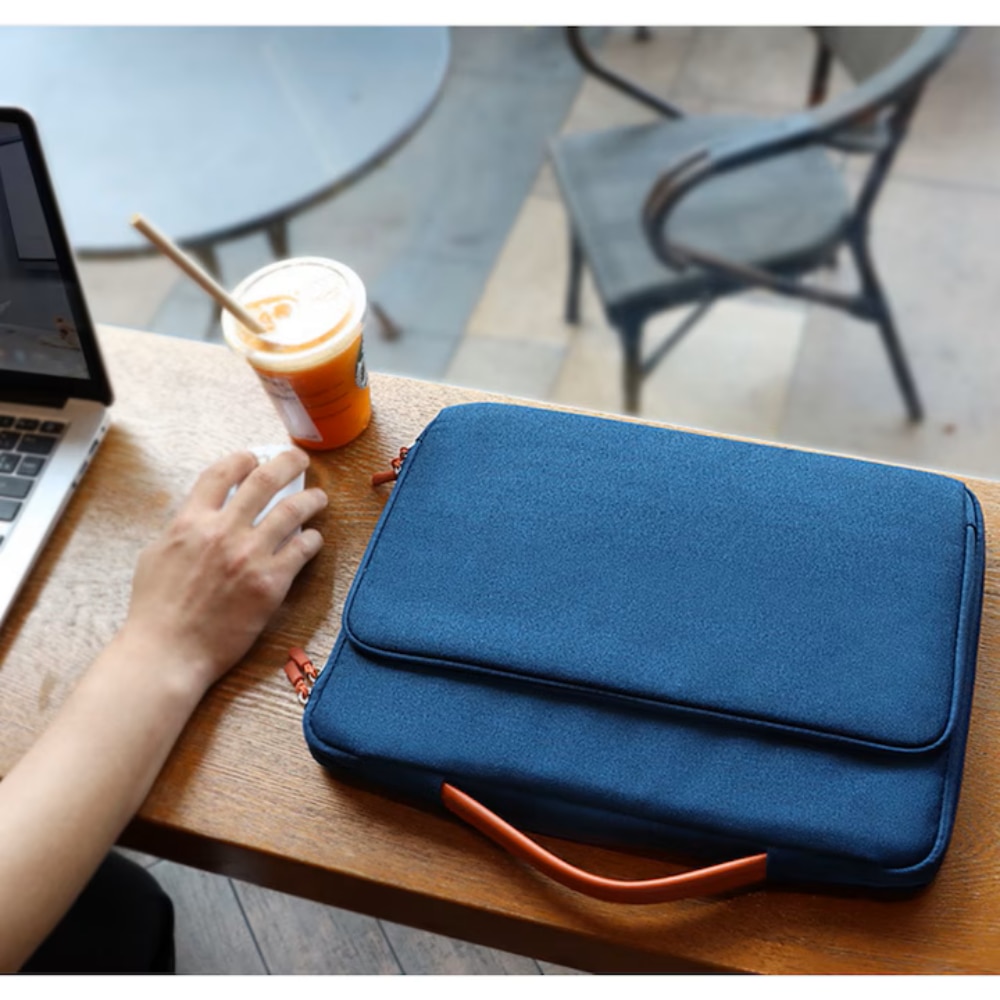 Geanta Universala VarioShop®, pentru Laptop 15.6 inch, Rezistenta la Apa, Design Clasic si Elegant, Compatibila laptop Apple MacBook Air, MacBook Pro Touch Bar, Asus, Acer, Dell, Huawei, 39 x 4.5 x 28 cm, Albastru