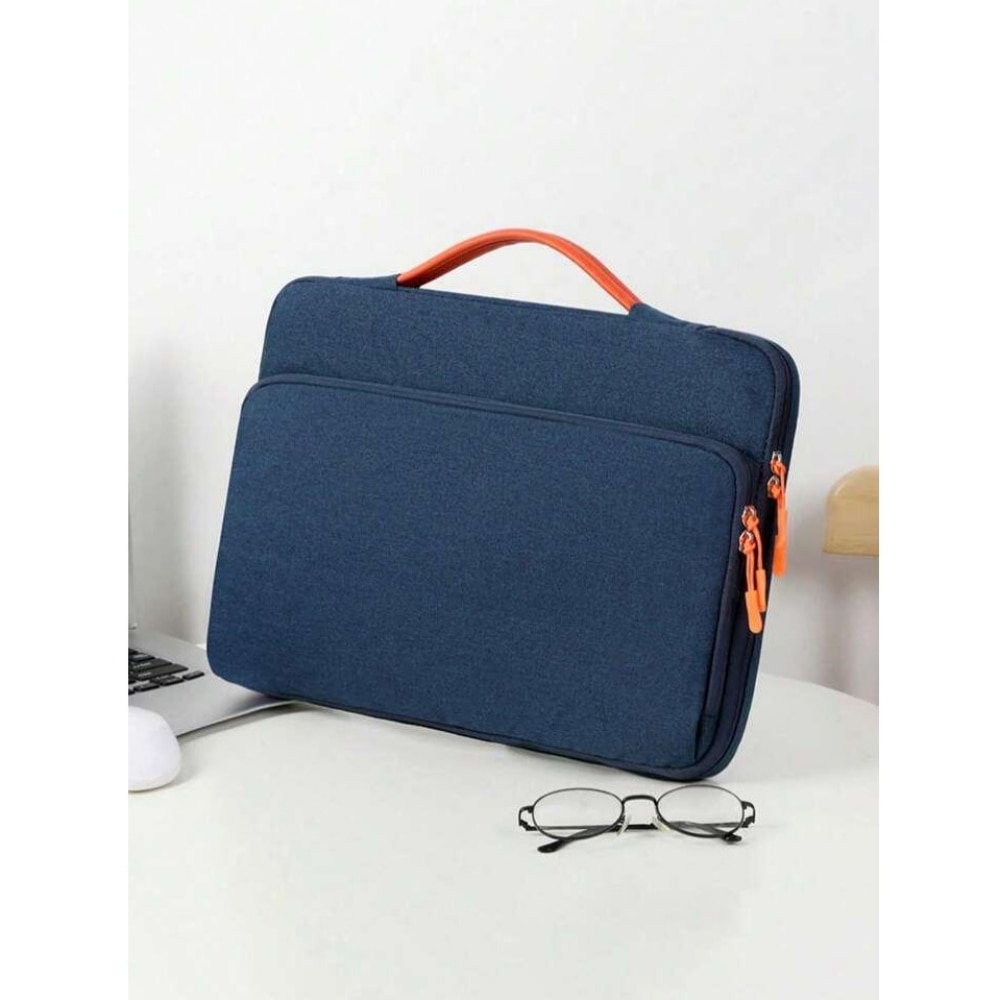 Geanta Universala VarioShop®, pentru Laptop 15.6 inch, Rezistenta la Apa, Design Clasic si Elegant, Compatibila laptop Apple MacBook Air, MacBook Pro Touch Bar, Asus, Acer, Dell, Huawei, 39 x 4.5 x 28 cm, Albastru