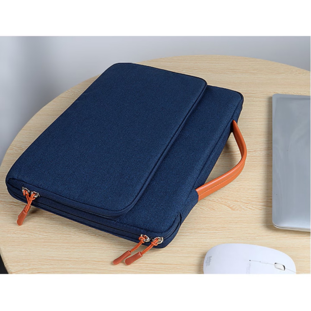 Geanta Universala VarioShop®, pentru Laptop 15.6 inch, Rezistenta la Apa, Design Clasic si Elegant, Compatibila laptop Apple MacBook Air, MacBook Pro Touch Bar, Asus, Acer, Dell, Huawei, 39 x 4.5 x 28 cm, Albastru