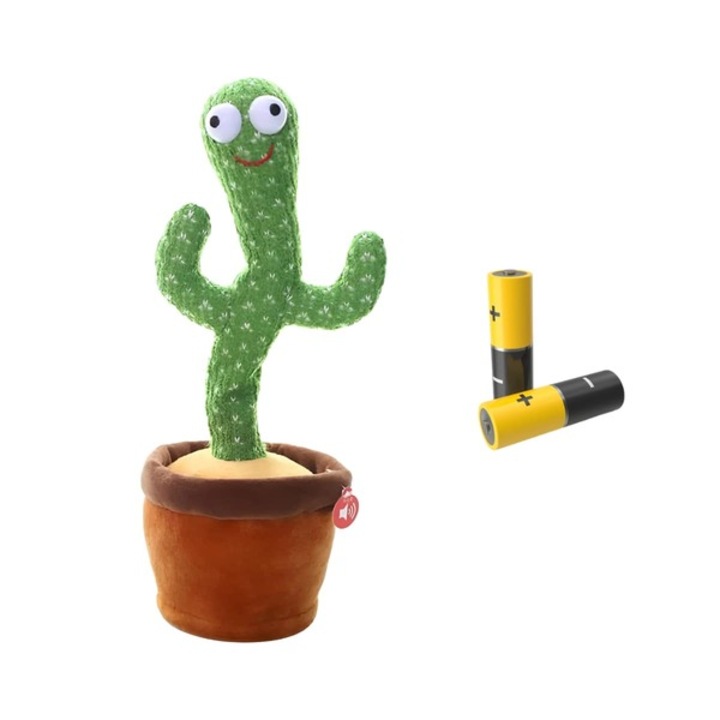 Танцуващ кактус, Mormark, пее, танцува, прави музика, плюшена играчка, talkback кактус, Green