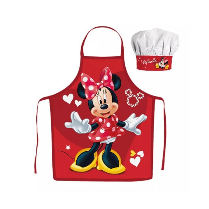 Детска престилка Disney Minnie, 2 части, червен сърца