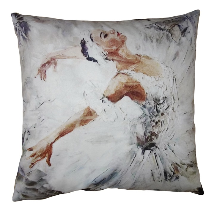 Set 2 fete perna textil multicolor Balerina 45x45 cm